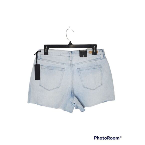 Blank NYC The Fulton Denim Roll Up Shorts Light Wash Raw Hem 100% Cotton - Picture 12 of 12